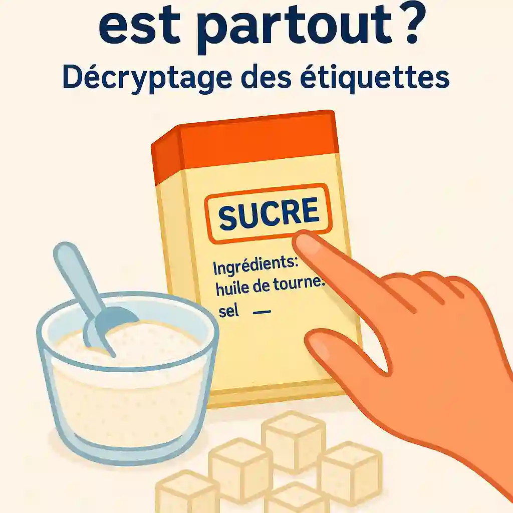 Lire les étiquettes, c’est le premier pas pour repérer le sucre caché dans les produits du quotidien.
